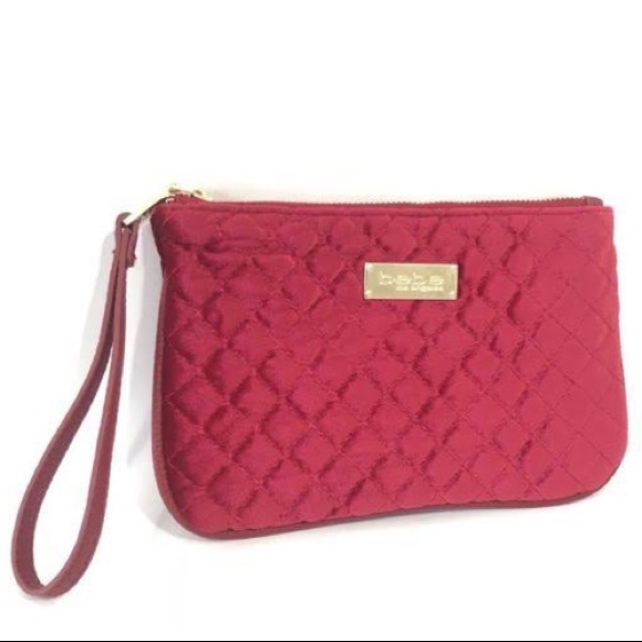 bebe Handbags - ❤️ Bebe Top Aurora Red Top Zip Wristlet Clutch